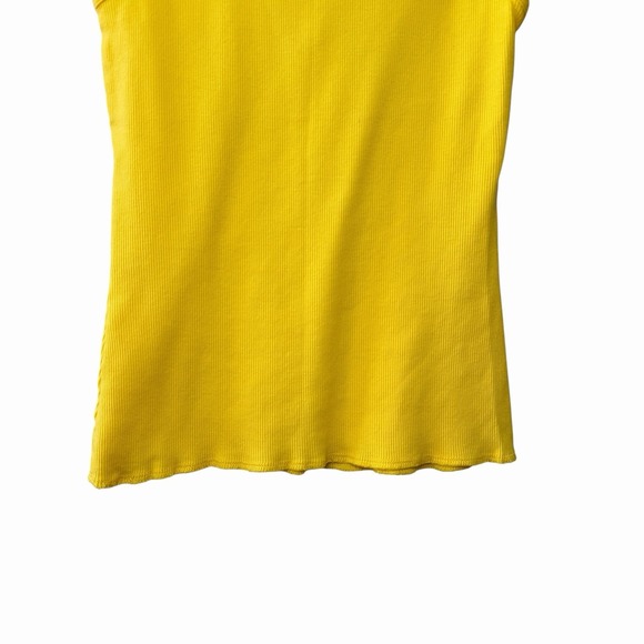 VTG Y2K Old Navy Womens Embroidered Strawberry Ribbed Lace Up Tank Size M Yellow - Picture 8 of 13